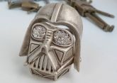 Anel Darth Vader - Metal em Prata Envelhecida com Strass