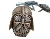 Anel Darth Vader - Metal em Ouro Velho com Strass
